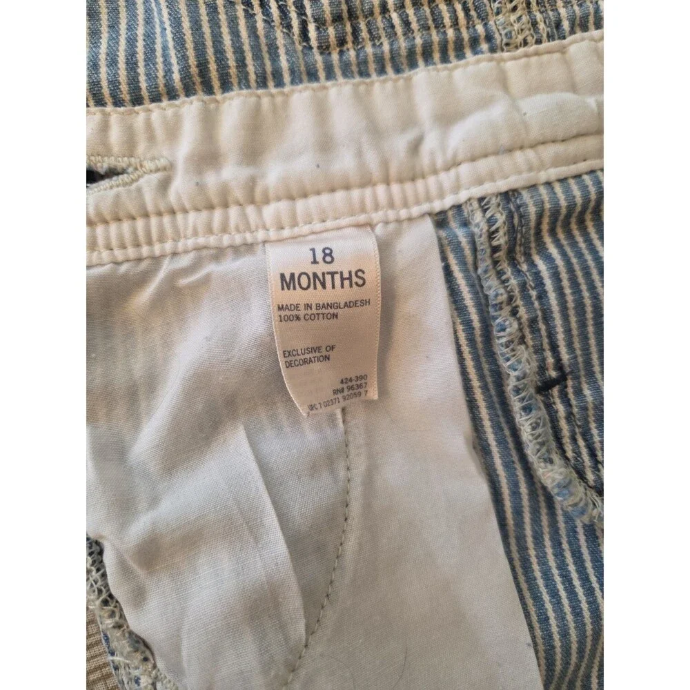 OshKosh B'Gosh 28 Months  Overalls Railroad Stripe USA Made